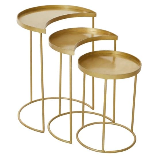 Saur Metal Nest Of 3 Tables In Gold_2