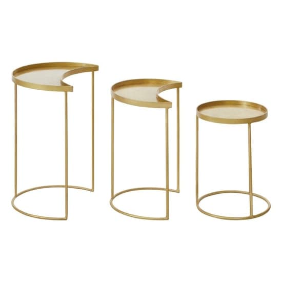 Saur Metal Nest Of 3 Tables In Gold_3