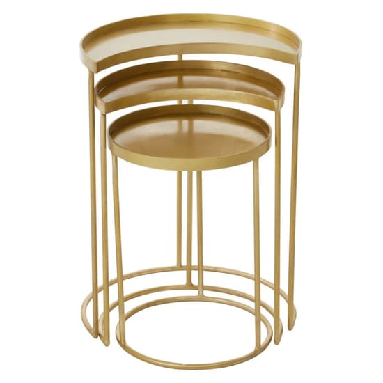 Saur Metal Nest Of 3 Tables In Gold_5