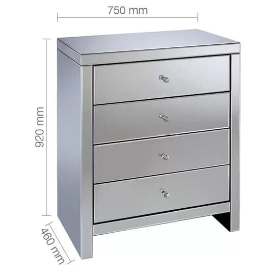 Saville Mirrored Chest Of 4 Drawers In Silver_4