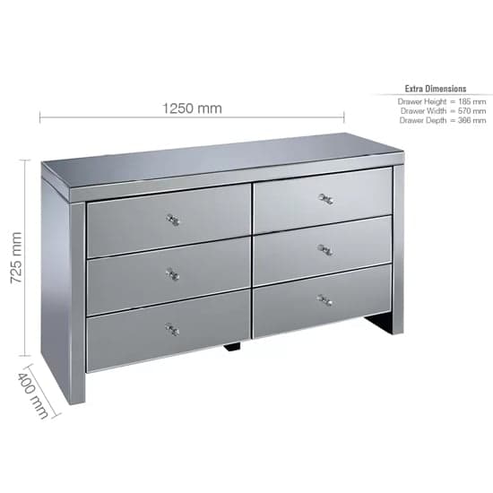 Saville Mirrored Chest Of 6 Drawers In Silver_5