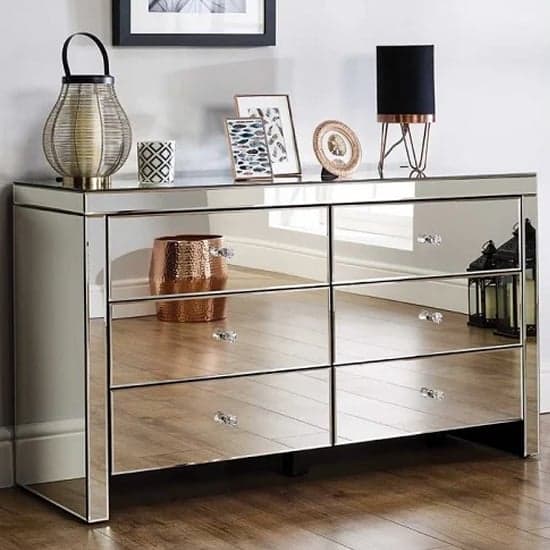 Saville Mirrored Chest Of 6 Drawers In Silver_1