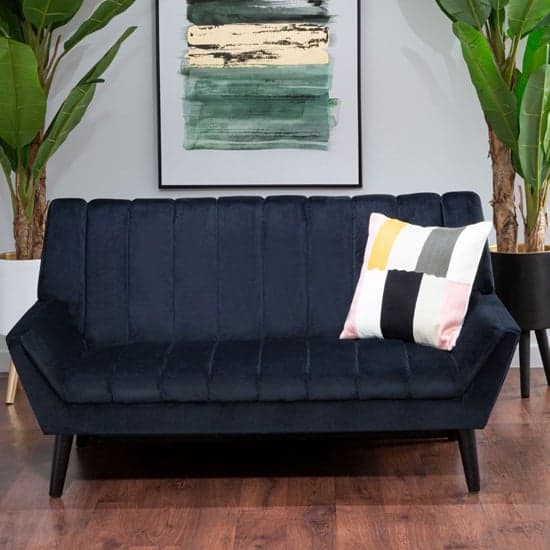 Savinos Upholstered Velvet 2 Seater Sofa In Black_1