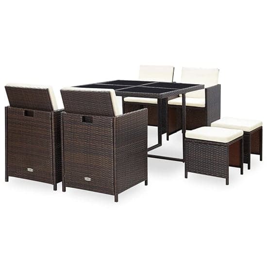 Savir Rattan Outdoor 8 Seater Dining Set With Cushion In Brown_2