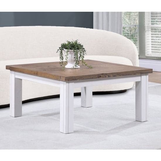 Savona Wooden Coffee Table Square In Oak And White_1