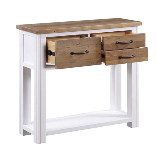 Savona Wooden Console Table With 3 Drawers In White_3