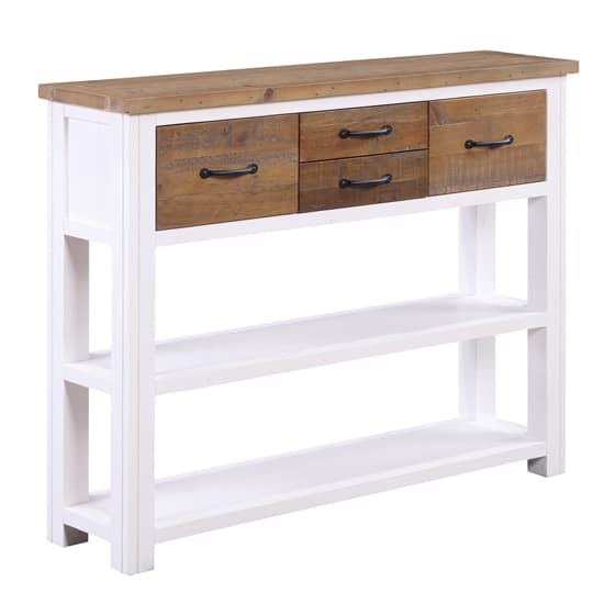 Savona Wooden Console Table With 4 Drawers In White_3