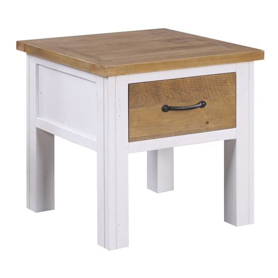 Savona Wooden Lamp Table With 1 Drawer In Oak And White_3