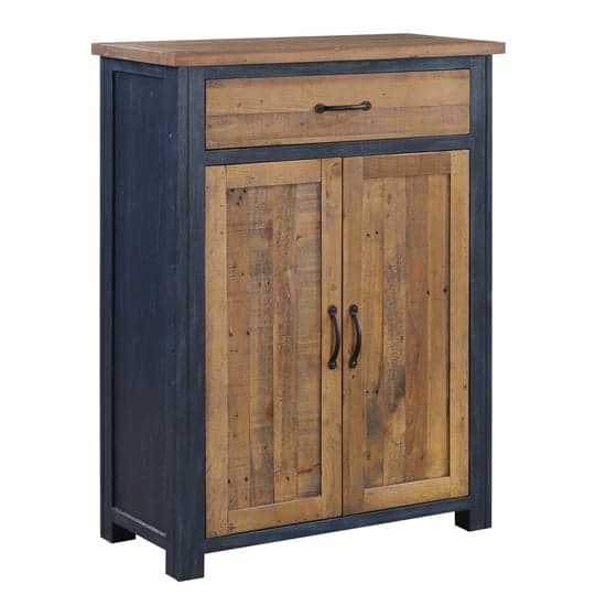 Savona Wooden Shoe Storage Cabinet With Drawer In Blue_3