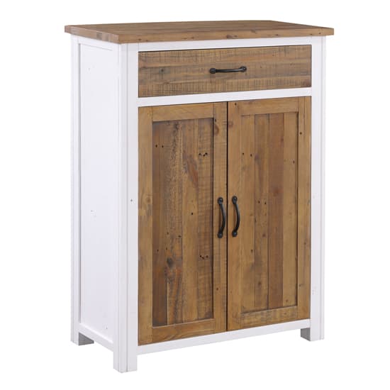 Savona Wooden Shoe Storage Cabinet With Drawer In White_3