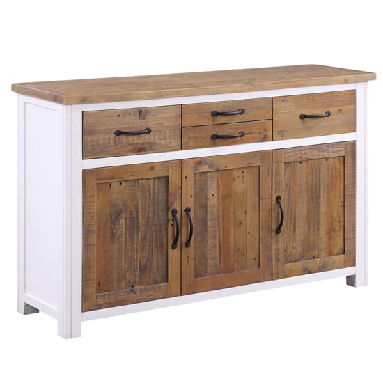 Savona Wooden Sideboard With 3 Doors 4 Drawers In White_2