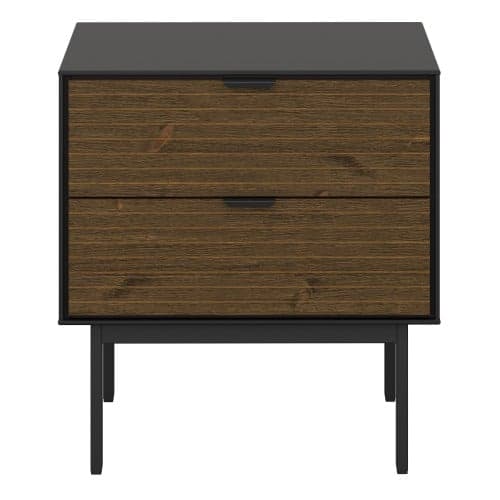 Savva Bedside Cabinet With 2 Drawers In Black And Espresso_2