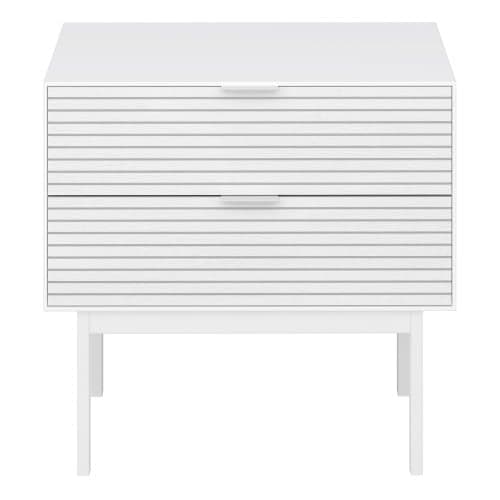 Savva Bedside Cabinet With 2 Drawers In Pure White And White_2