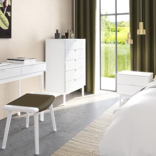Savva Bedside Cabinet With 2 Drawers In Pure White And White_5