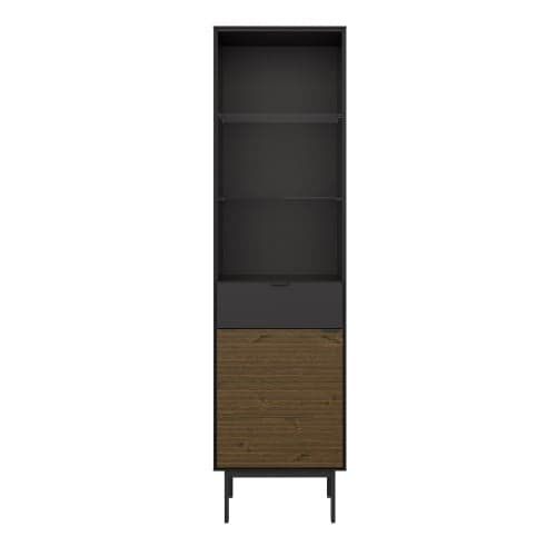 Savva Display Cabinet 1 Door 1 Drawer In Black And Espresso_2