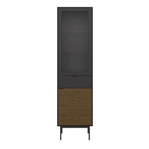 Savva Display Cabinet 2 Doors 1 Drawer In Black And Espresso_2