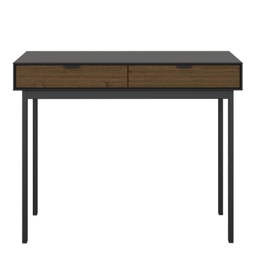 Savva Wooden Laptop Desk With 2 Drawers In Black And Espresso_2