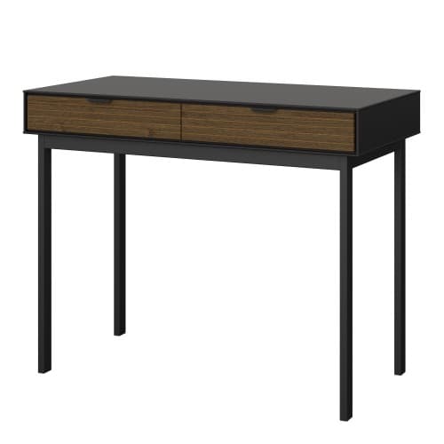 Savva Wooden Laptop Desk With 2 Drawers In Black And Espresso_3