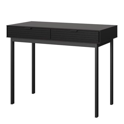 Savva Wooden Laptop Desk With 2 Drawers In Granulated Black_2