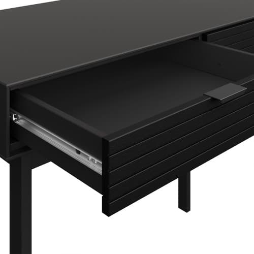Savva Wooden Laptop Desk With 2 Drawers In Granulated Black_5