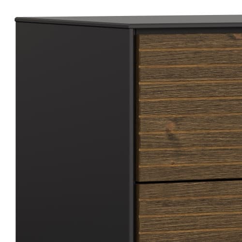 Savva Wooden Sideboard 2 Doors 3 Drawers In In Black And Espresso_7