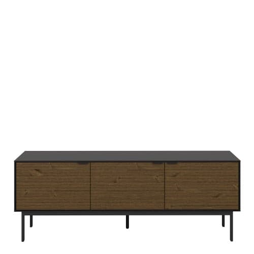 Savva Wooden TV Stand With 3 Doors In Black And Espresso_2