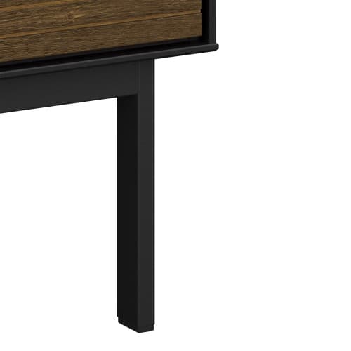 Savva Wooden TV Stand With 3 Doors In Black And Espresso_8
