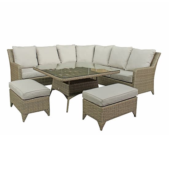 Savvy Corner Weave Dining Set With Beige Cushions In Natural_3