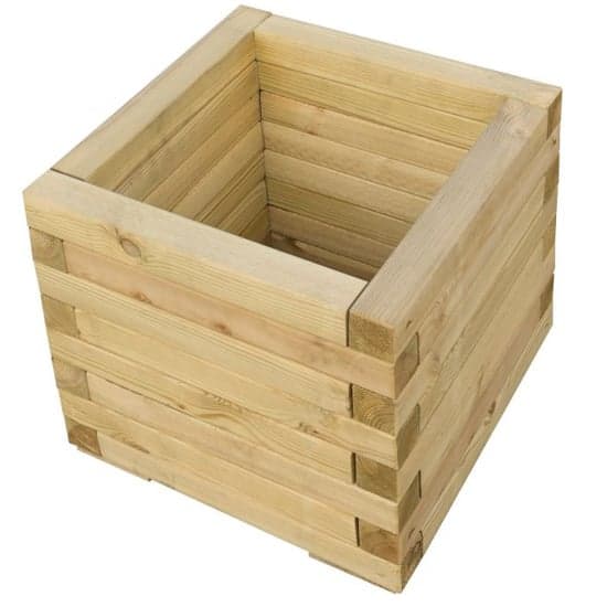Sawrey Square Wooden Patio Planter In Natural Timber_2