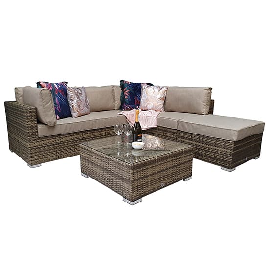 Saxen Corner Weave Lounge Set Sofa With Coffee Table In Natural_3