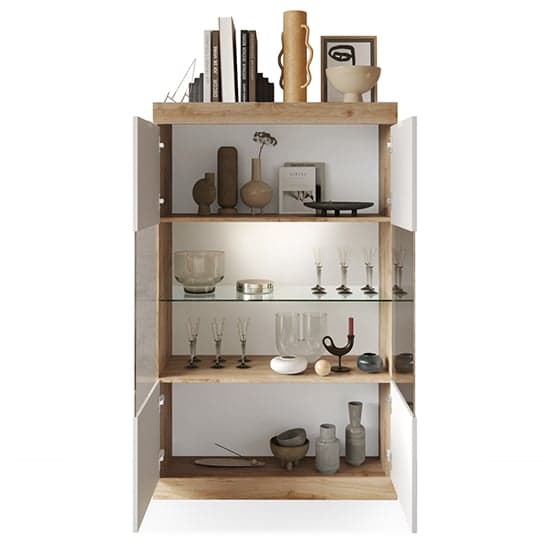 Saya High Gloss Display Cabinet With 2 Doors In White And Cadiz_4