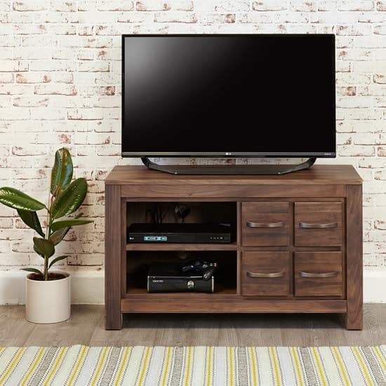 Sayan Wooden TV Stand In Walnut With 4 Drawers_3