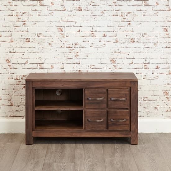 Sayan Wooden TV Stand In Walnut With 4 Drawers_4