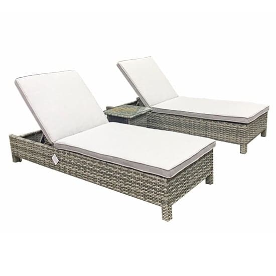 Sayer Weave Pair Of Sun Loungers With Table In Grey_2