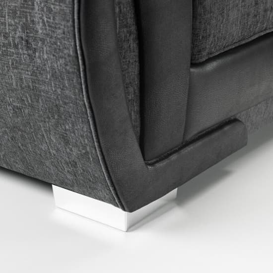 Scalby Fabric Large Corner Sofa In Black And Grey | Furniture in Fashion