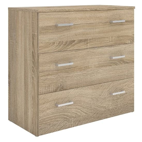 Scalia Wooden Chest Of Drawers In Oak With 3 Drawers_2