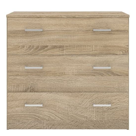 Scalia Wooden Chest Of Drawers In Oak With 3 Drawers_4