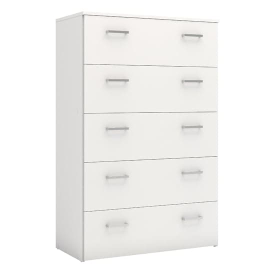 Scalia Wooden Chest Of Drawers In White With 5 Drawers_2