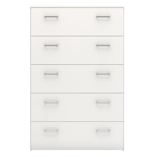 Scalia Wooden Chest Of Drawers In White With 5 Drawers_3