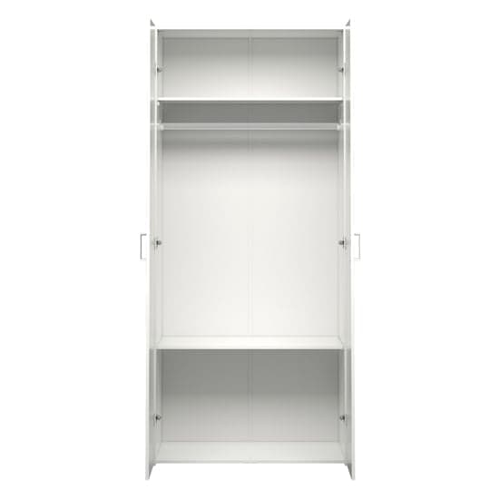 Scalia Wooden Wardrobe In White With 2 Doors_4