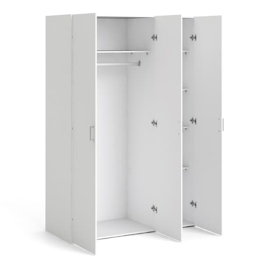 Scalia Wooden Wardrobe In White With 3 Doors_4