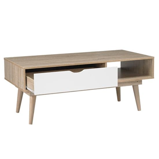 Scandia Wooden Coffee Table In Oak And White_2