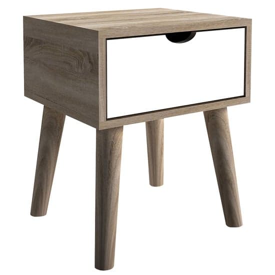 Scandia Wooden Lamp Table In Oak And White_2