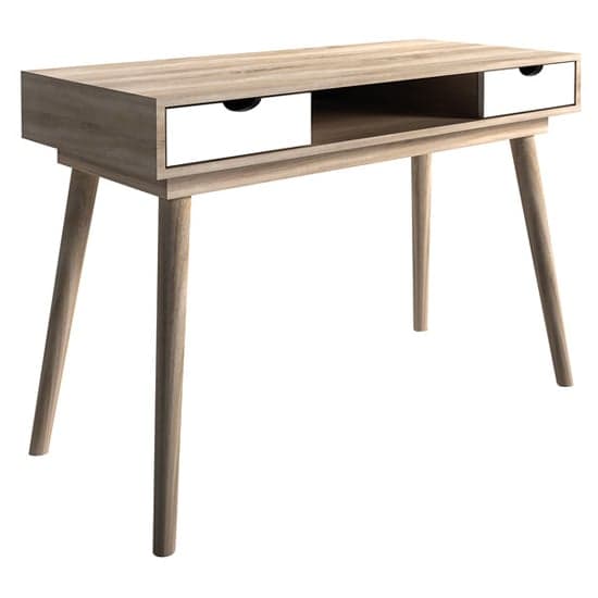 Scandia Wooden Laptop Desk In Oak And White_2
