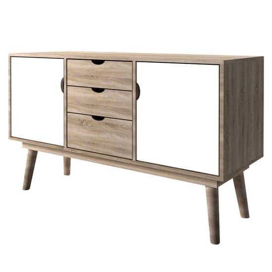 Scandia Wooden Sideboard In Oak And White_2
