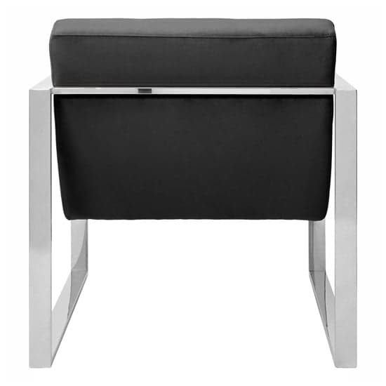 Sceptrum Velvet Lounge Chair With Steel Frame In Black_4