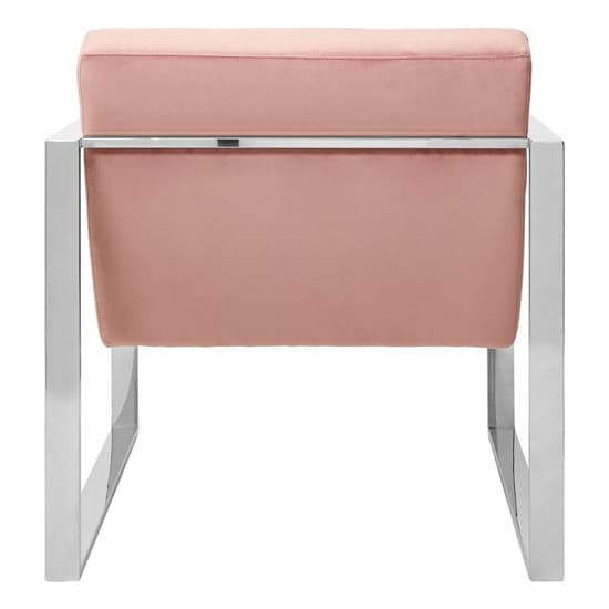 Sceptrum Velvet Lounge Chair With Steel Frame In Pink_4