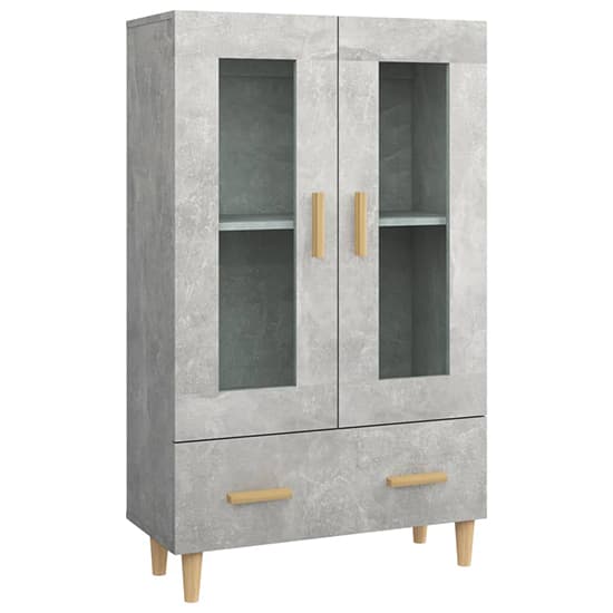 Scipo Wooden Highboard With 2 Doors 1 Drawers In Concrete Effect_3