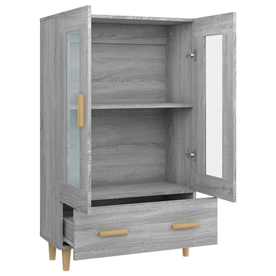 Scipo Wooden Highboard With 2 Doors 1 Drawers In Grey Sonoma Oak_5
