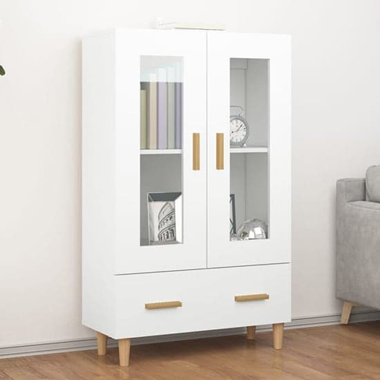 Scipo Wooden Highboard With 2 Doors 1 Drawers In White_1